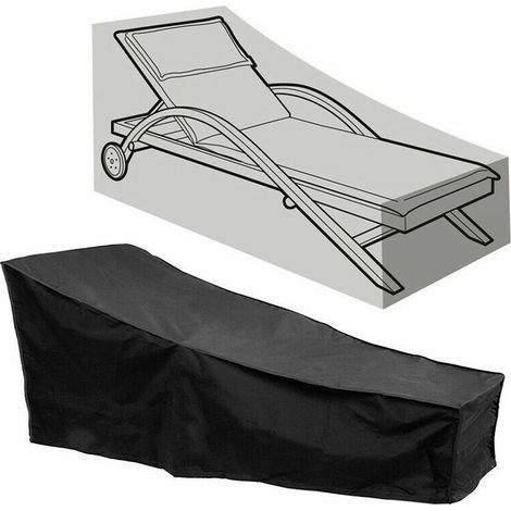 Ahlsen Oxford-Gewebe-Liegestuhlbezug für Outdoor-Produkte (210D schwarzer Liegestuhlbezug 210 x 75 x 40 x 80 cm), zum Schutz von Möbeln im Innen- und Außenbereich (1/5)
