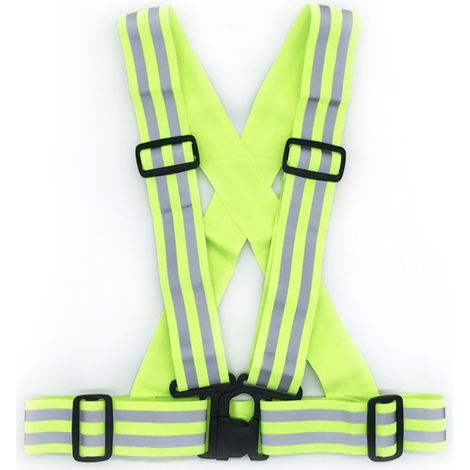 Gilet réfléchissant de course à pied, ceinture de sécurité VES haute visibilité ajustable pour la course nocturne, le cyclisme en extérieur, la moto, la promenade du chien et le jogging. (1/5)