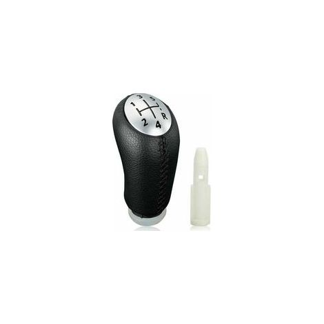Pommeau de levier de vitesse en cuir noir – Adaptateur pour Renault Clio III 2005-09, Megane II, Laguna II – Instalación fácil (1/5)