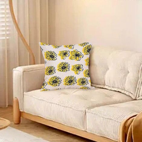Coussins décoratifs pour canapé, motif chrysanthème et marguerites, bordure de taie d'oreiller d'été, décoration intérieure, coussin, housse de coussin pour canapé, coussin, housse de coussin A (1/3)