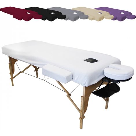 Kit complet de housses pour table de massage - Confort Plus - Éponge - Blanc - Vivezen