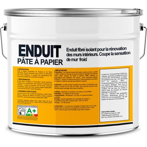 Pâte à papier décorative 15 Kg – Enduit thermo-isolant et acoustique – Application facile sur murs intérieurs – Écologique et naturel - f3f3f3 (1/3)