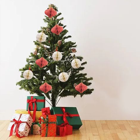 Lot de 4 lanternes de Noël robustes, décoratives et durables, idéales pour les fêtes de Noël et du Nouvel An chinois. (1/5)
