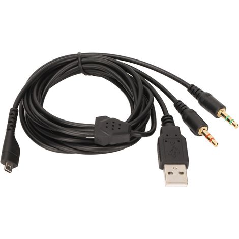 Câble de Casque Gaming 3 en 1 avec Lumière pour Steelseries Arctis 3/5/7/Pro, Longueur 6.5ft (1/5)