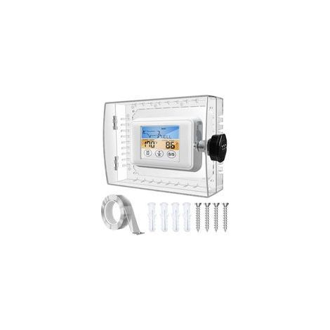Boîtier de thermostat grand format avec couvercle de protection transparent et système de sécurité à code pour le contrôle de la température et protection anti-effraction (1/5)