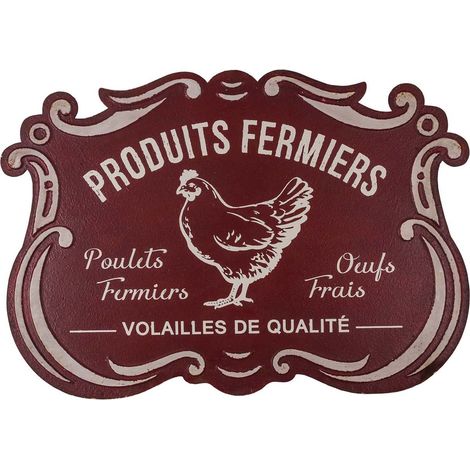 Plaque métallique découpée style rétro Produits fermiers (1/2)