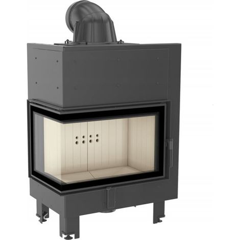 Kamineinsatz aus Stahl KRATKI MBM links 10 kW Ø 200 mit Türfeder (1/5)