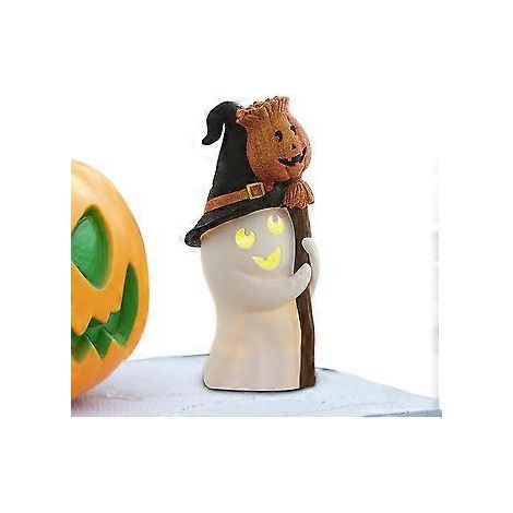 SZTXJ Halloween-Besen-Dekoration – Geisterbesen/Halloween-Kürbis-Ornamente – Kleine Geister-Tischdekoration aus Kunstharz für stimmungsvolle Halloween-Partys