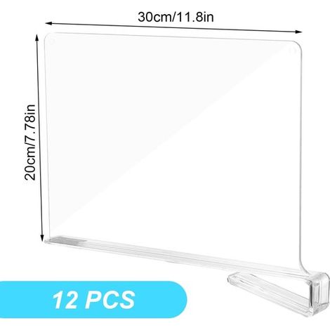 Transparente Acryl-Regalböden – Kleiderschrankaufbewahrung – 12er-Pack (1/2)