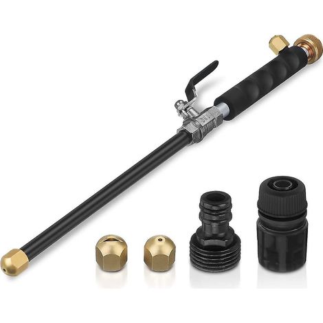 Pistolet pulvérisateur à jet d'eau haute pression pour lave-auto, lance de lavage haute pression avec rondelle d'extrémité de tuyau d'arrosage en laiton standard, 2 buses en laiton pour vitres de (1/4)