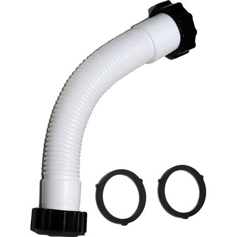 Tuyau de Remplacement 1,5 Pouces en Plastique PE Compatible pour intex, 14 pouces, écrous inclus, installation outil, plastique flexible (1/5)