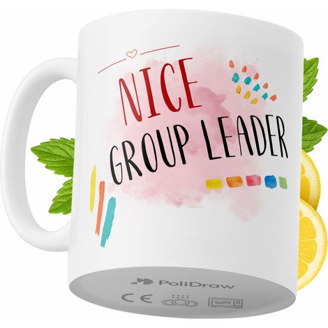 Lustige Kaffeetasse mit witzigem Textdesign für Gruppenleiter – ideal für Geburtstage, Namenstage, Feiertage und besondere Anlässe. Hochwertige Tasse für Zuhause, Büro und Arbeit. Farbe: Weiß, 330 ml. (1/5)