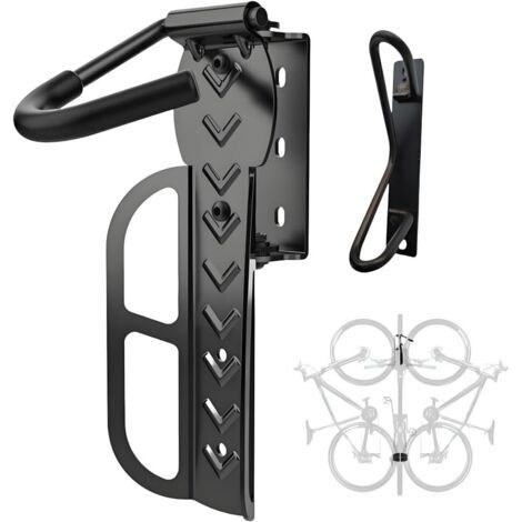 Support mural réglable pour vélos, étagère de rangement verticale pivotante, convient à une utilisation intérieure et au garage, construction en acier au carbone (1/5)