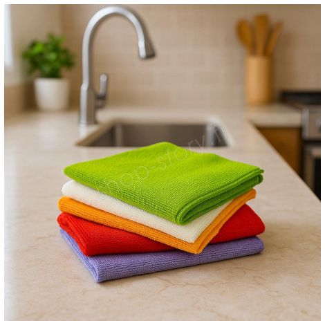 Torchons microfibres ultra absorbants – Lot de 5, 30x30cm