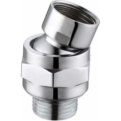 Connecter à Bras de Douche Connecteur de Douche , XU,Rotule Pivotante en Laiton Réglable Universelle G1/2 Chrome, - (1/4)