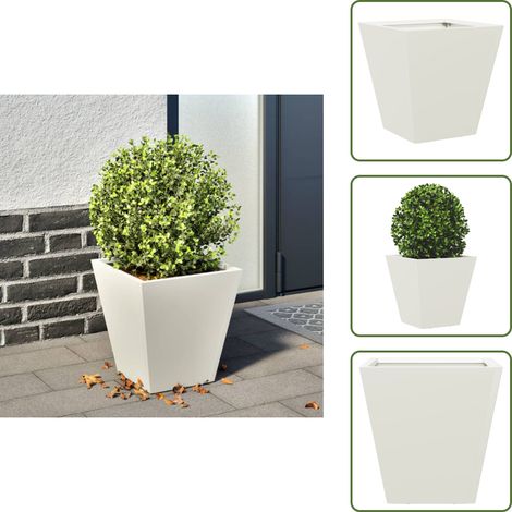Jardinière blanc 30x30x30 cm acier - Jardinière - Jardinières - Jardinière D'extérieur - Jardinière De Patio (1/5)
