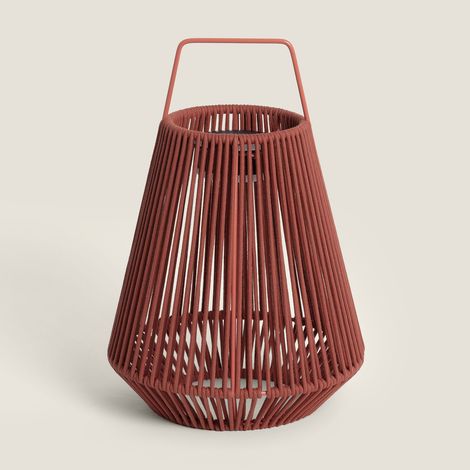 Tischlampe Solar Tali aus Seil für Außen S Rot