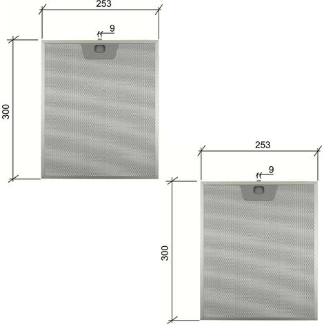 2 PZ FABER 133.0017.054 4268960 FILTRO CAPPA ALLUMINIO 253 X 300mm F 204 (1/4)