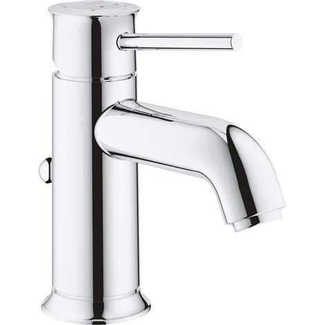 Robinet lavabo de salle de bains Start Classic, mitigeur monocommande avec tirette de vidage, mousseur à économique d'eau, installation facile, chromé, 23810000 (1/5)