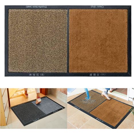 Paillasson Tapis Absorbant PVC Antidérapant pour Porte Maison Restaurant Dimensions 80x45x2cm (1/5)
