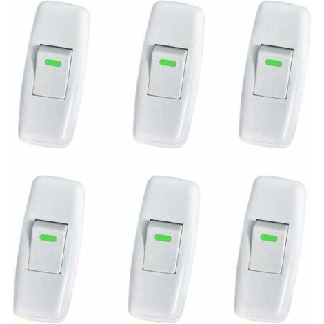 Interrupteur Lampe de Table 6 Pack, Interrupteur à Bascule en Ligne ABS avec Connecteurs Cuivre, Facile à Installer (1/5)