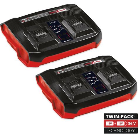Einhell Power X Change PXC Twin 18v 36v Dual Port Twin Charger Fast Charging x2 (1/5)