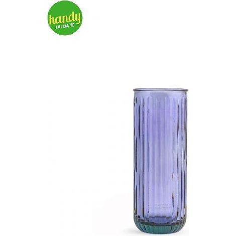 Vaso H&H Righe 28 cm in vetro riciclato Lilla