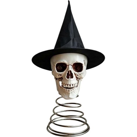 Chapeau de sorcière Skull cime de sapin, gothique squelette, pour Halloween fête et festif décoration intérieure,S (1/5)