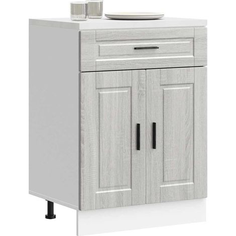 Armoire de cuisine-Meuble de cuisine-Armoire de rangement Porto sonoma gris bois d'ingénierie 591959 (1/5)