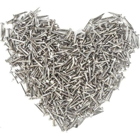 500PCS Petits clous Rond Tête Petits Clous en Bois Boîtes Cécoratives Bricolage Accessoires Argentées 1 10mm (1/5)