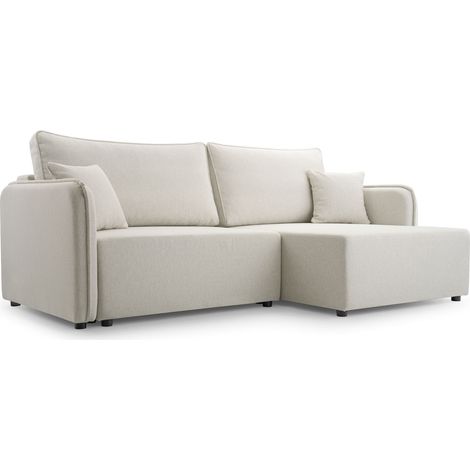 Selsey Kassian - Ecksofa mit Schlaffunktion und Bettkasten, cremefarben, rechts (1/5)