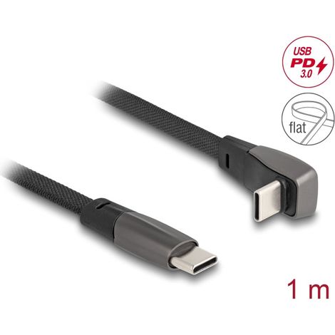 DeLOCK Delock USB 2.0 Flachbandkabel USB Type-C Stecker 1 m schwarz (80751)