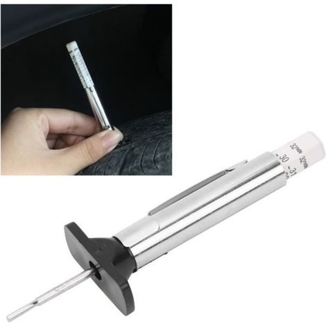 Jauge de profondeur de pneu Jauge de Profondeur de Bande de Roulement de Pneu 0‑25mm Outil Mesure de Pneu de auto piece (1/4)