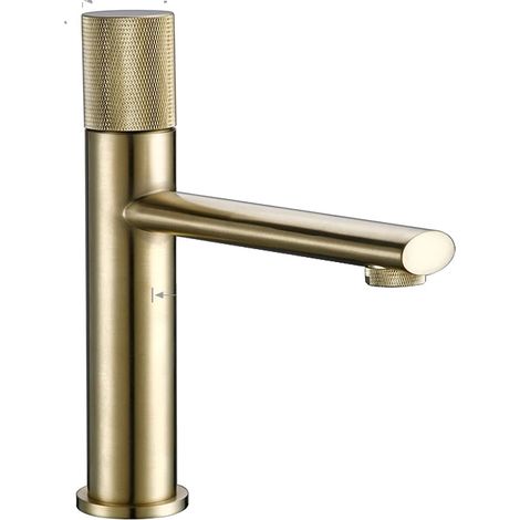 Grifo de lavabo, de encimera, monomando, color oro cepillado-S, G3/8 (1/2)