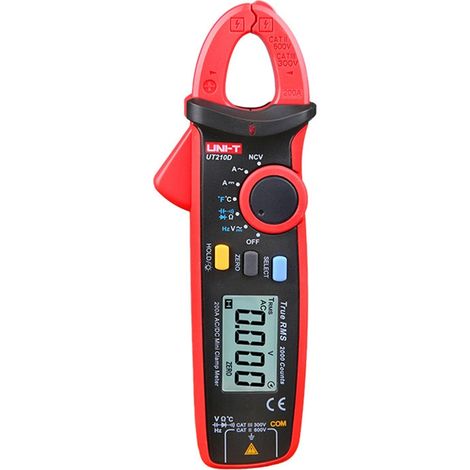UNI-T UT210 SERIES TRUE RMS DIGITAL CLAMP METER AC/DC VOLTAGE TESTER WITH OHM, CAPACITANCE MEASUREMENT- UT210D