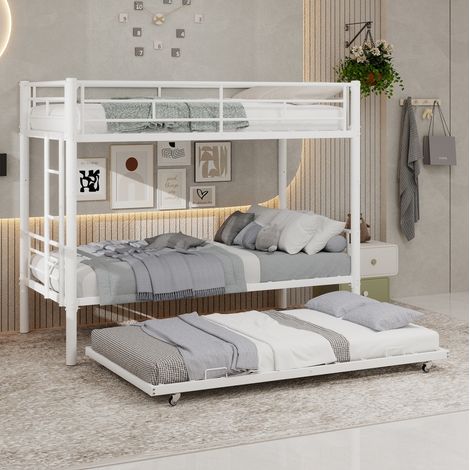 Bett Schlafbett wandelbar aus Eisen in Weiß OKMYHOME (1/5)