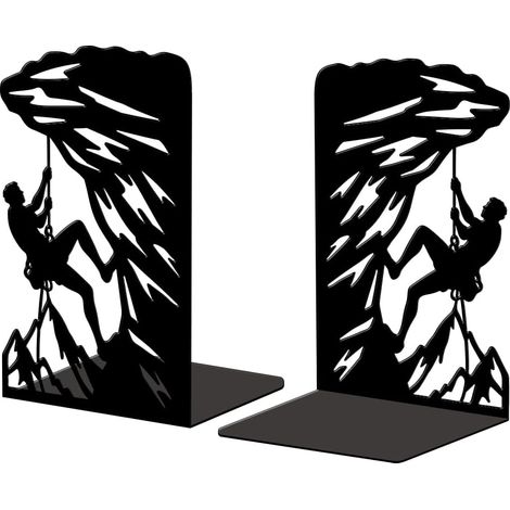 Lot de 2 Serre-Livres Métal Escalade Décoratif (1/5)