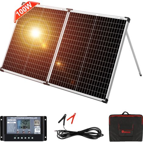 Panneau Solaire, Construction Monocristalline, Portable et Étanche, 100w (1/2)