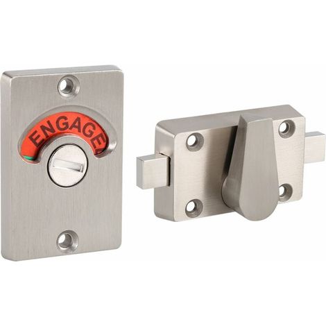 Cerradura de puerta de acero inoxidable  con indicador de privacidad - Para baños públicos - Con tornillos (1/5)