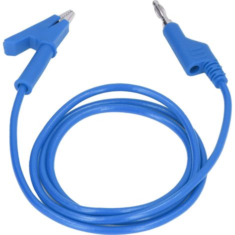 Flexibles Prüfkabel mit Krokodilklemmen und 4-mm-Bananensteckern (blau), Satz für elektrische Messungen J.70035-1 (1/5)