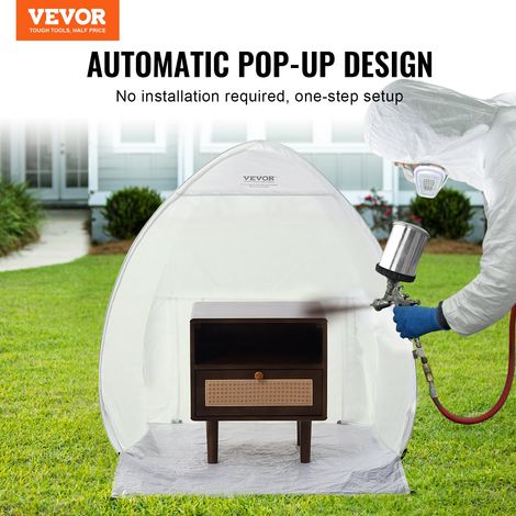 Abri de Peinture en Aérosol Portable, Tente de Peinture 102x102x89 cm, Cabine de Peinture avec Plancher Intégré, Fenêtre d'Échappement et Sac de Rangement, pour Pulvérisation de Peinture Meuble (1/5)