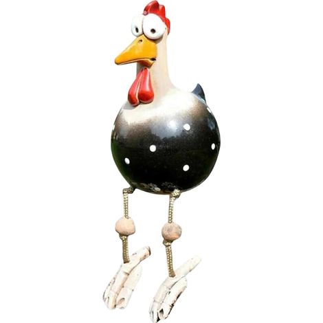 1 Statue de Poule en Résine, Design Réaliste, Ornement de Jardin Extérieur et Intérieur, Décoration Noire (1/5)