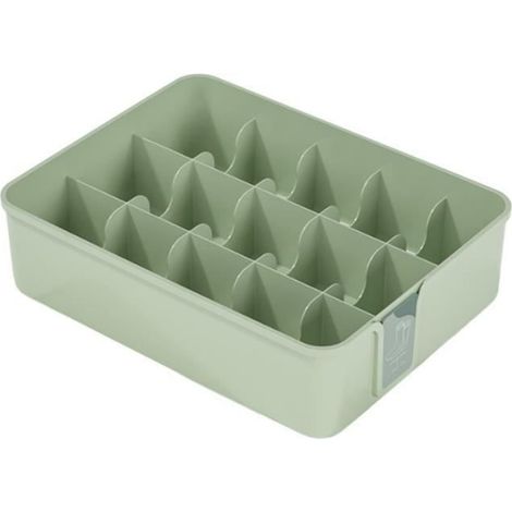 Organisateur Sous-Vêtements - 15 Cellules - 30x23x9 cm - Plastique - Vert - 1 Pièce (1/4)