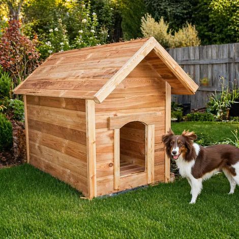 Niche XXL grand chien en pin autoclave 115×80×106 cm (1/5)