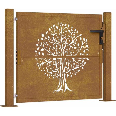 Maison Exclusive - Gartentor 100x75 cm Cortenstahl Baumdesign