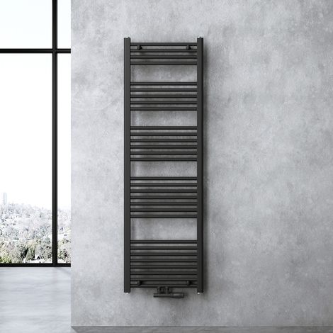 doporro Design Badheizung gerade 160x50cm Anthrazit Röhrenheizkörper Horizontal Mittelanschluss Bad-Heizkörper