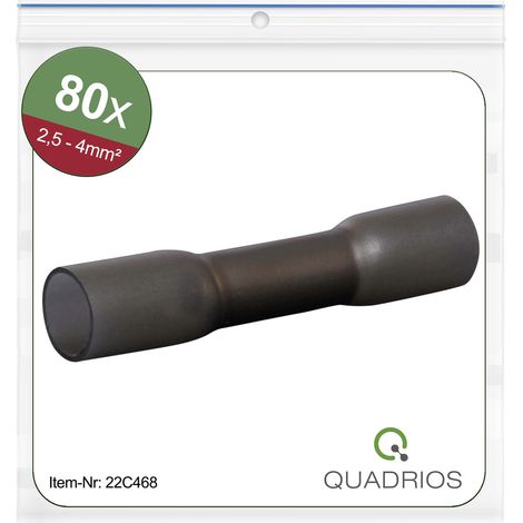 Quadrios 22C468 Stoßverbinder mit Schrumpfschlauch 2.5 mm² 4 mm² Vollisoliert Schwarz 1 Set (1/5)