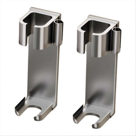 Wandmontierter Lockenstabhalter aus Aluminium, kompatibel mit verschiedenen Lockenstäben (grau) (1/5)