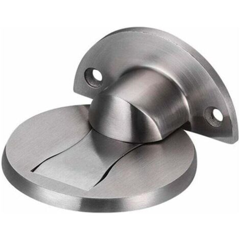 304 Stainless Steel Magnetic Door Stopper, Home Hotel Restaurant Office Door Holder Door Stop-Brushed Silver (1/4)