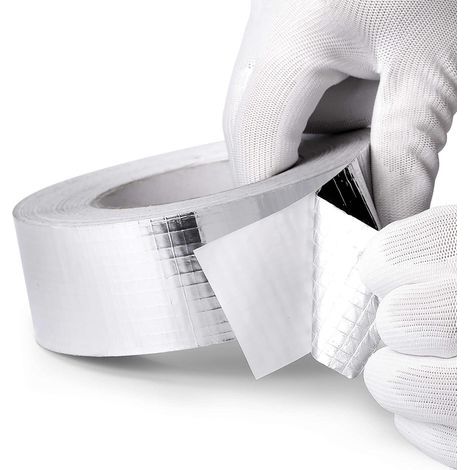 4.8CM wide 20M long, glass fiber aluminum foil tape Thickened flame retardant, high temperature resistant, waterproof, sunlight resistant and tear resistant insulation aluminum foil tape Tin foil p